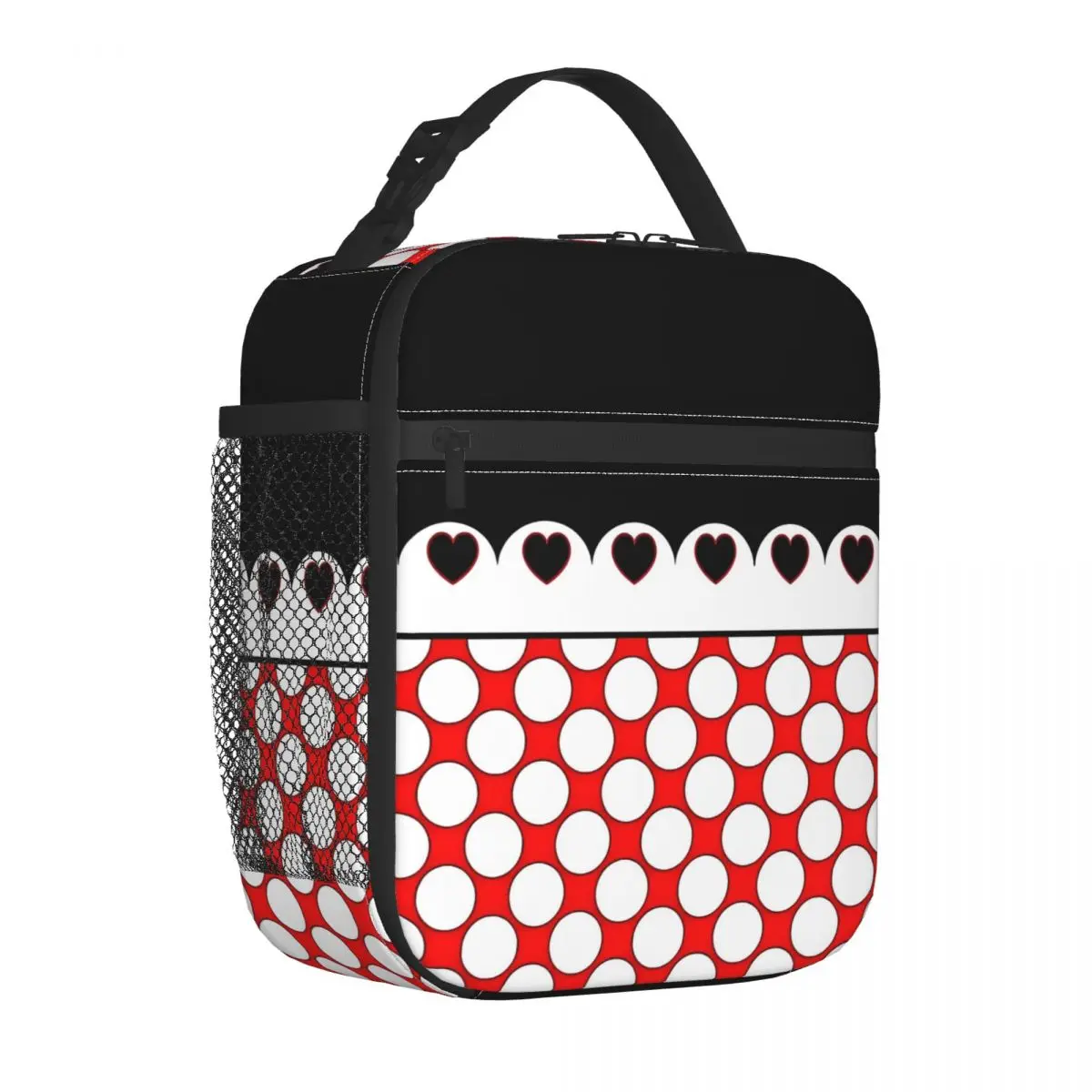 Красный мультфильм горошек изолированная сумка для обеда термосумка контейнер