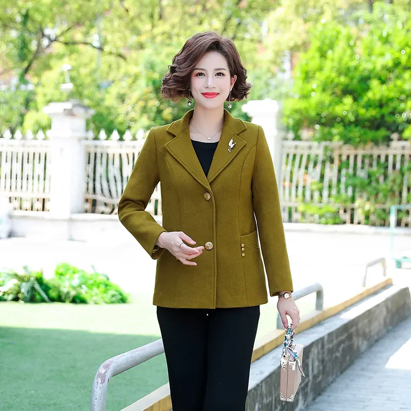 Осенне-зимнее элегантное пальто из искусственной шерсти женское модное короткое