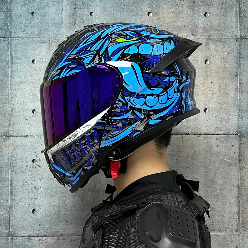 Suitable for ORZ electric vehicle faceless helmet full helmet Bluetooth off-road personalized tail ventilation helmet enlarge