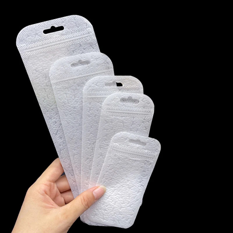 

Thicken Self Sealing OPP Bags Translucent Pattern Plastic Storage Pouch with Hang Hole For Jewelry Display Packaging 50pcs