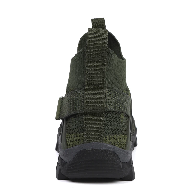 JIEMIAO New Men Hiking Shoes Mesh Breathable Outdoor Tactical Combat Army Boots Anti-Slip Mens Climbing Trekking Hunting Sneaker