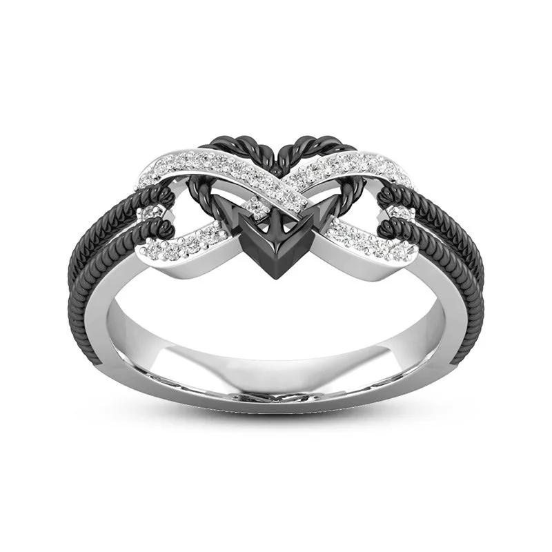 

Romantic Design Infinity Heart Rings for Women Eternity Endless Love Shiny Zircon Finger Ring Wedding Valentines Day Jewelry