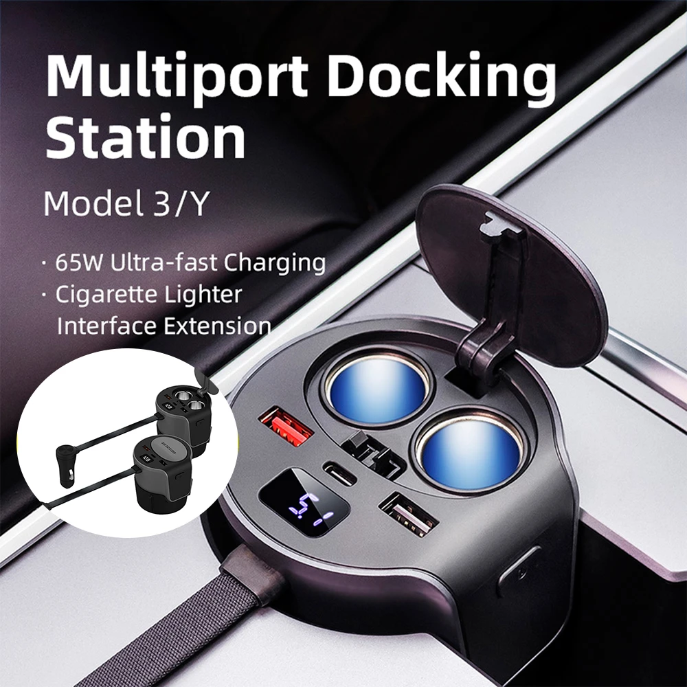

USB-концентратор для Tesla Model 3 Y 2022-2023, 65 Вт