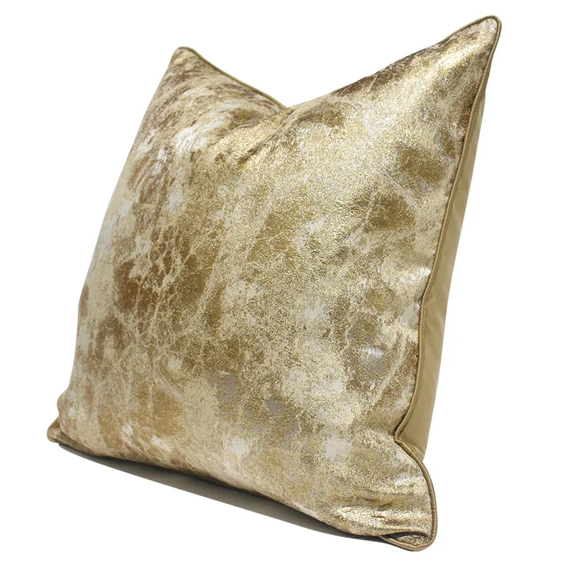 Современный Роскошный чехол для подушки цвета шампанского золотистый 50x50