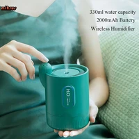 portable wireless air humidifier 2000mah rechargeable built in battery cactus ultrasonic cool mist aroma essential oil diffuser