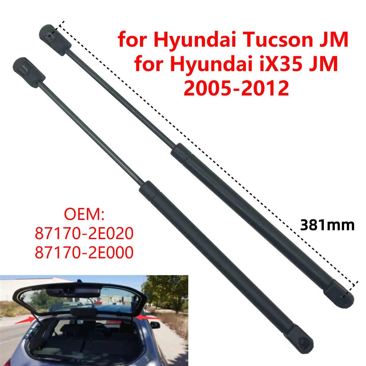 2 шт. 87170-2E020 автомобильное стекло заднего стекла газовые стойки подъемные опорные стержни для Hyundai Tucson JM iX35 2005-2012