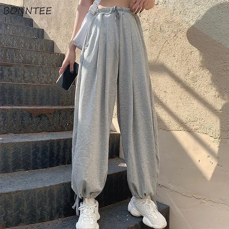 

Casual Pants Women Joggers Pantalones Mujer Spring Daily Teenagers Streetwear 4XL Solid Trendy BF High Waist Baggy Chic Trousers