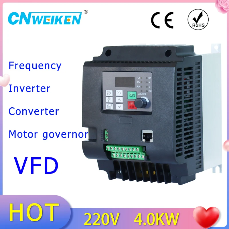 

1.5KW/2.2KW/4KW/ 220V Single-phase inverter input VFD 3 Phase Output Frequency Converter Adjustable Speed 1500W 220V Inverter