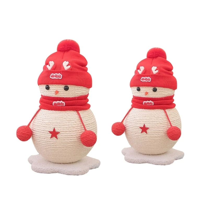 

16/18 Inch Cats Scratcher Cute Snowman Shape Funny Kitten Scratching Post