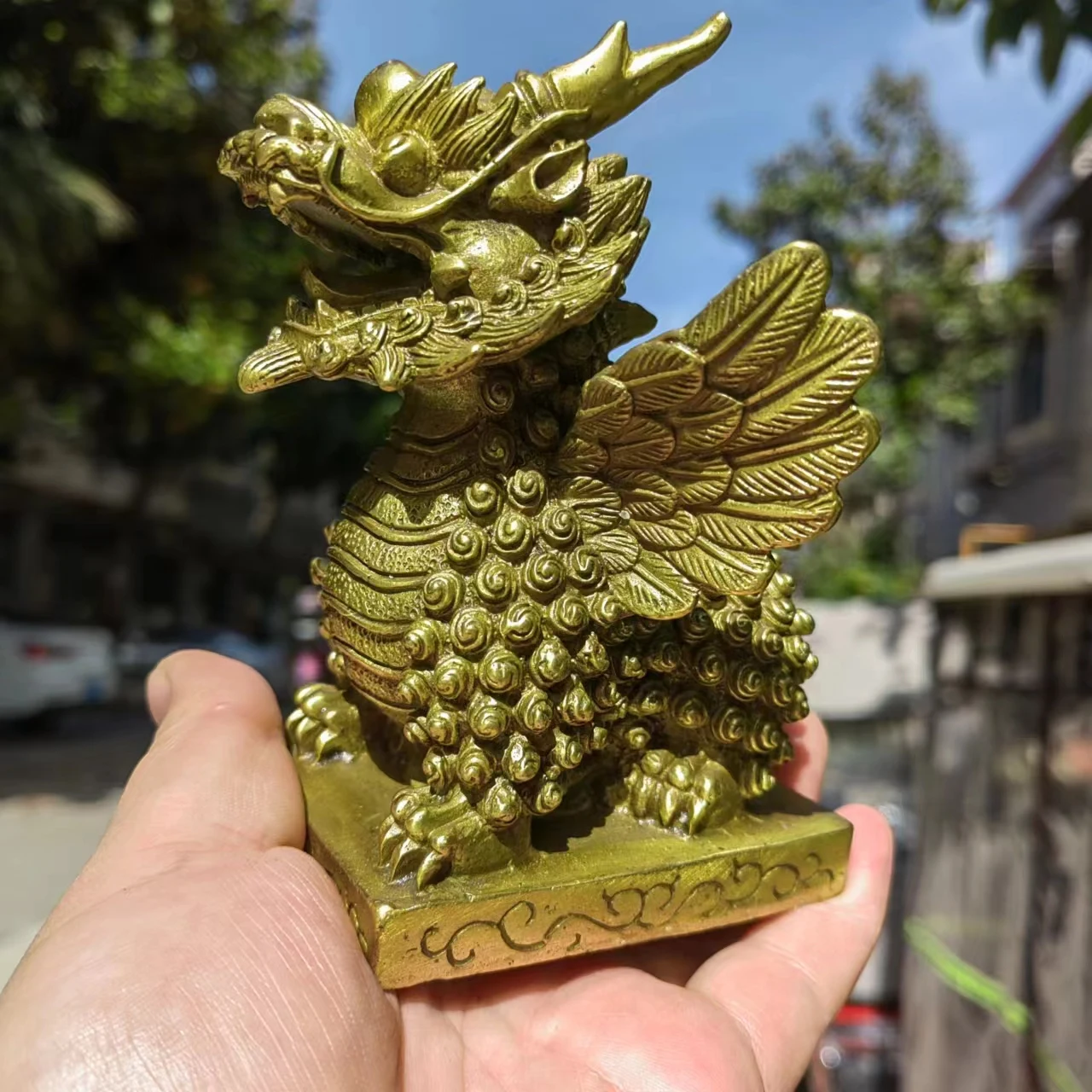 Фотостатуя фэн-шуй Декор Kirin Pi xiu медный Килин бронзовая искусственная хранитель