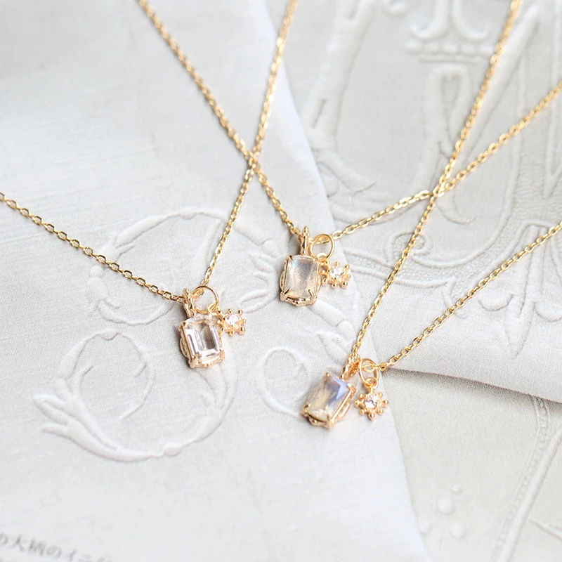 Женское Ожерелье из Лабрадорита С двойным кристаллом серебро 925 пробы