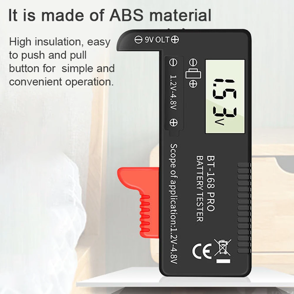 

BT-168 PRO Digital Battery Tester Volt Checker for AA AAA 9V 1.2V-4.8V Button Multiple Size Battery Tester Voltage Meter Tools