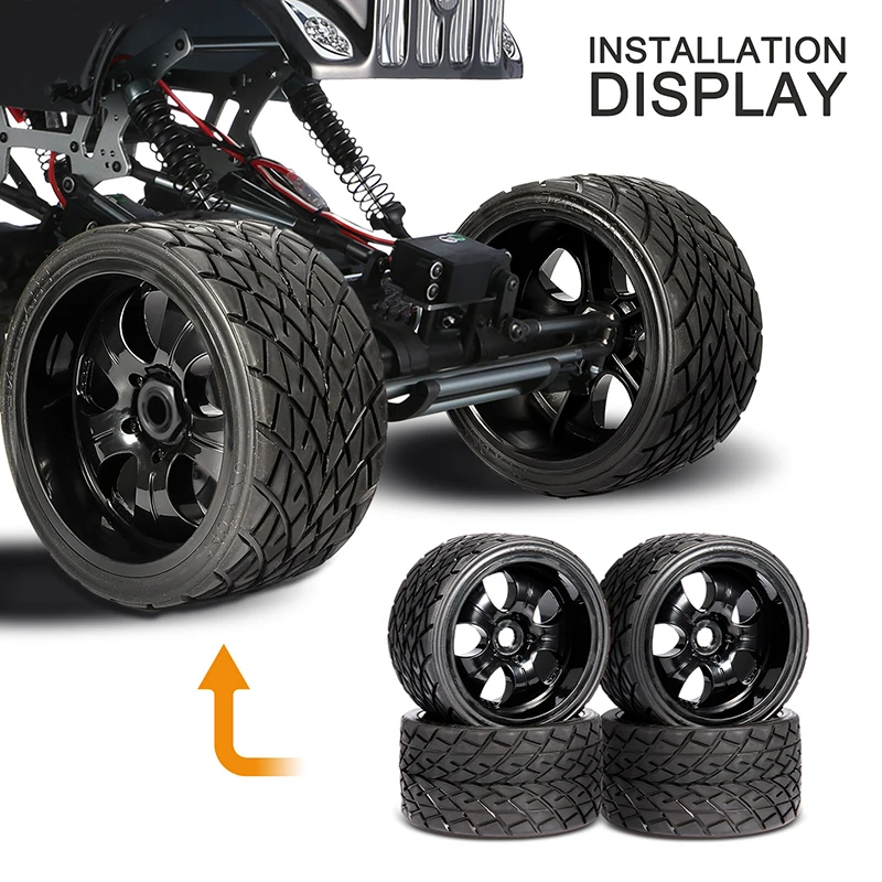 4pc/Set 1:8 RC Monster Trucks On Road Wheels 139mm 70mm Tires for Racing Rally Cars Accessories Parts 17mm Hex