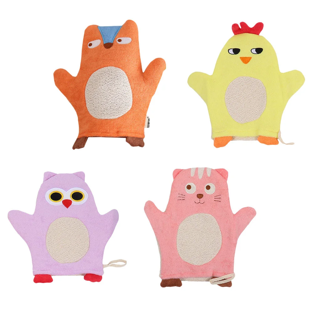 

4 Pcs Shower Body Scrubber Bath Sponge Baby Body Scrubber Spa Mitt Kids Bathing Mitten Baby Shower Loofa Body Scrubs