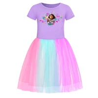 2022 new disney encanto summer girls cartoon print skirt rainbow lace skirt skirt party birthday party dress