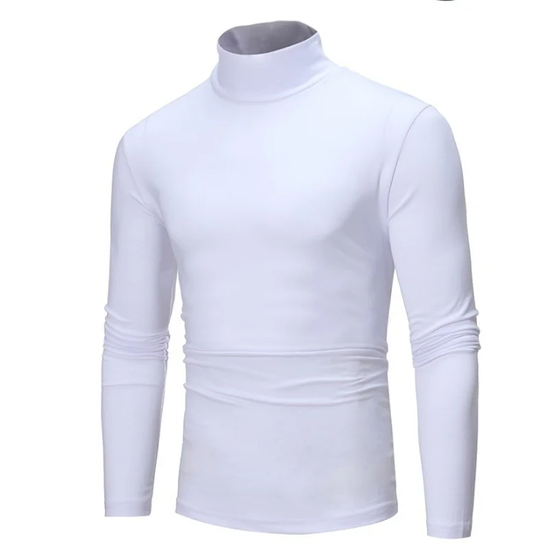 

New Fashion Men's Winter Thermal Underwear Milk Silk Long Sleeve Men T-shirts High Collar Second Thermal Skin