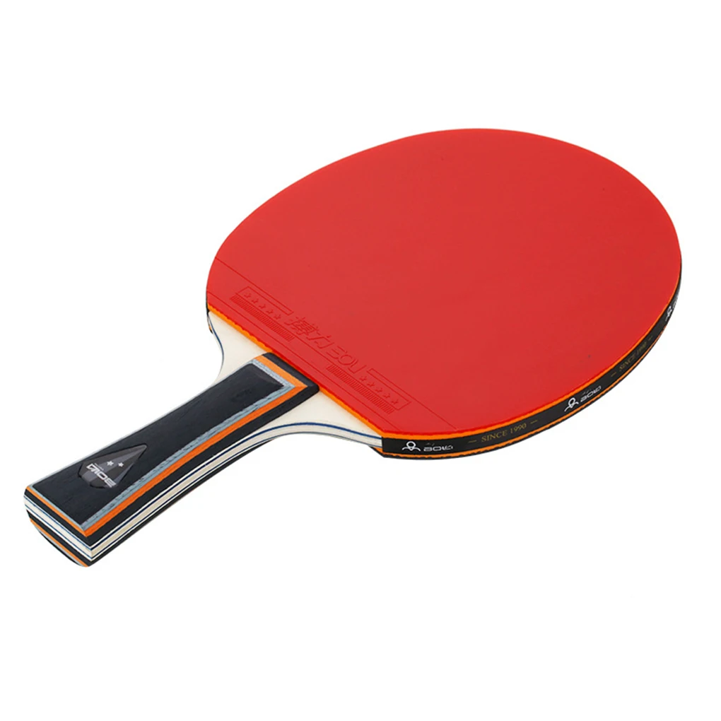 

Professional Pingpong Racket Wood Rubber Anti-Skid Handle Table Tennis Paddle with Travel Case