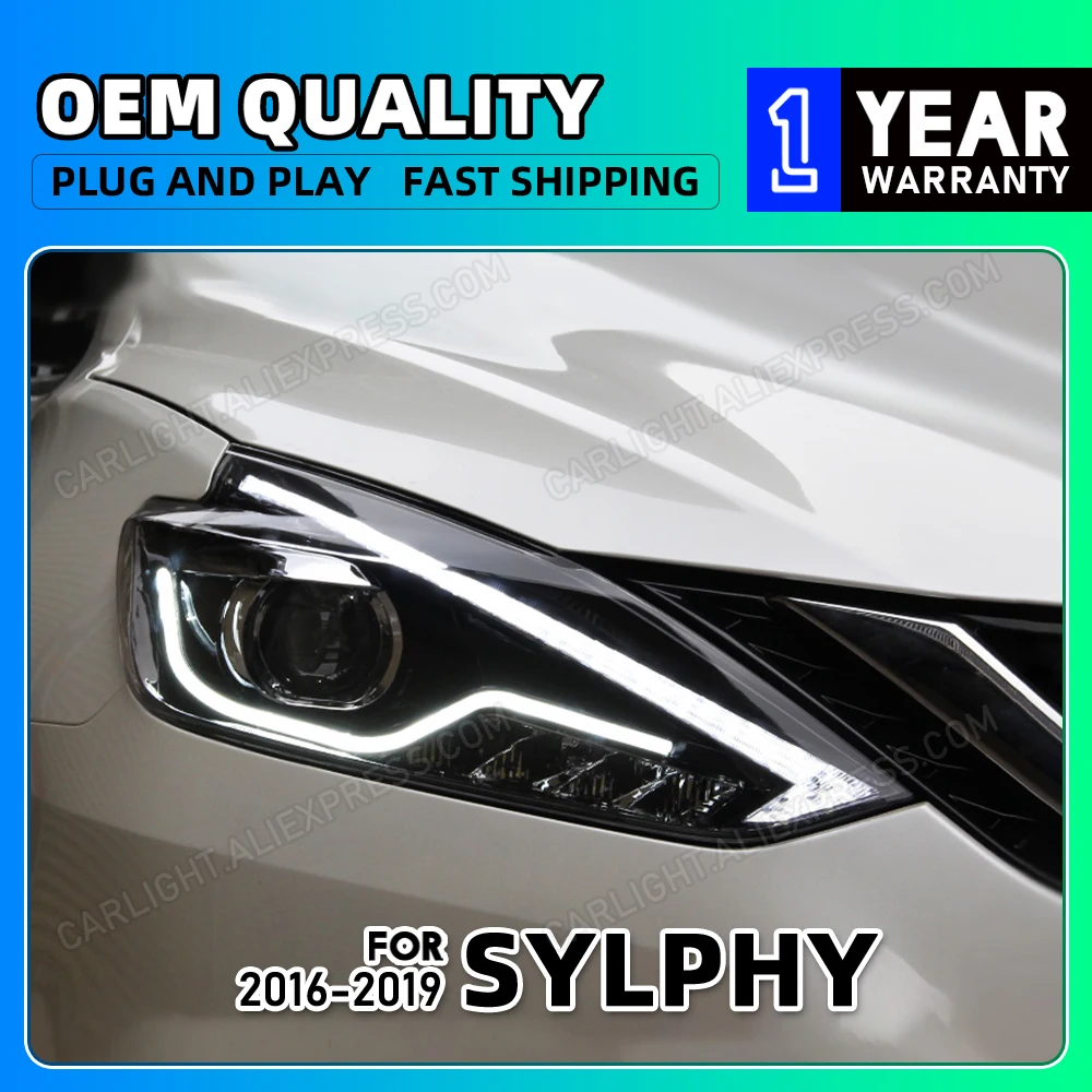 

Head Lamp For Nissan Sylphy 2016-2019 Sentra Headlights Fog Lights Day Running Light DRL H7 LED Bi Xenon Bulb Car Accessory