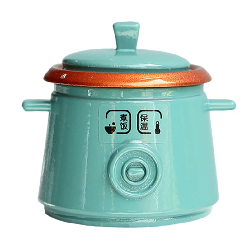 

1:12 1:8 Dollhouse Cookware Metal Decorative Miniature Kitchen Rice Cooker Toy Dollhouse Accessories