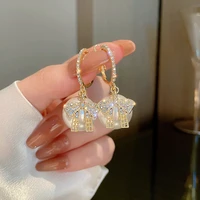 2022 new elegant metal inlaid crystal pearl earrings for woman fashion jewelry luxury wedding party girls unusual earrings