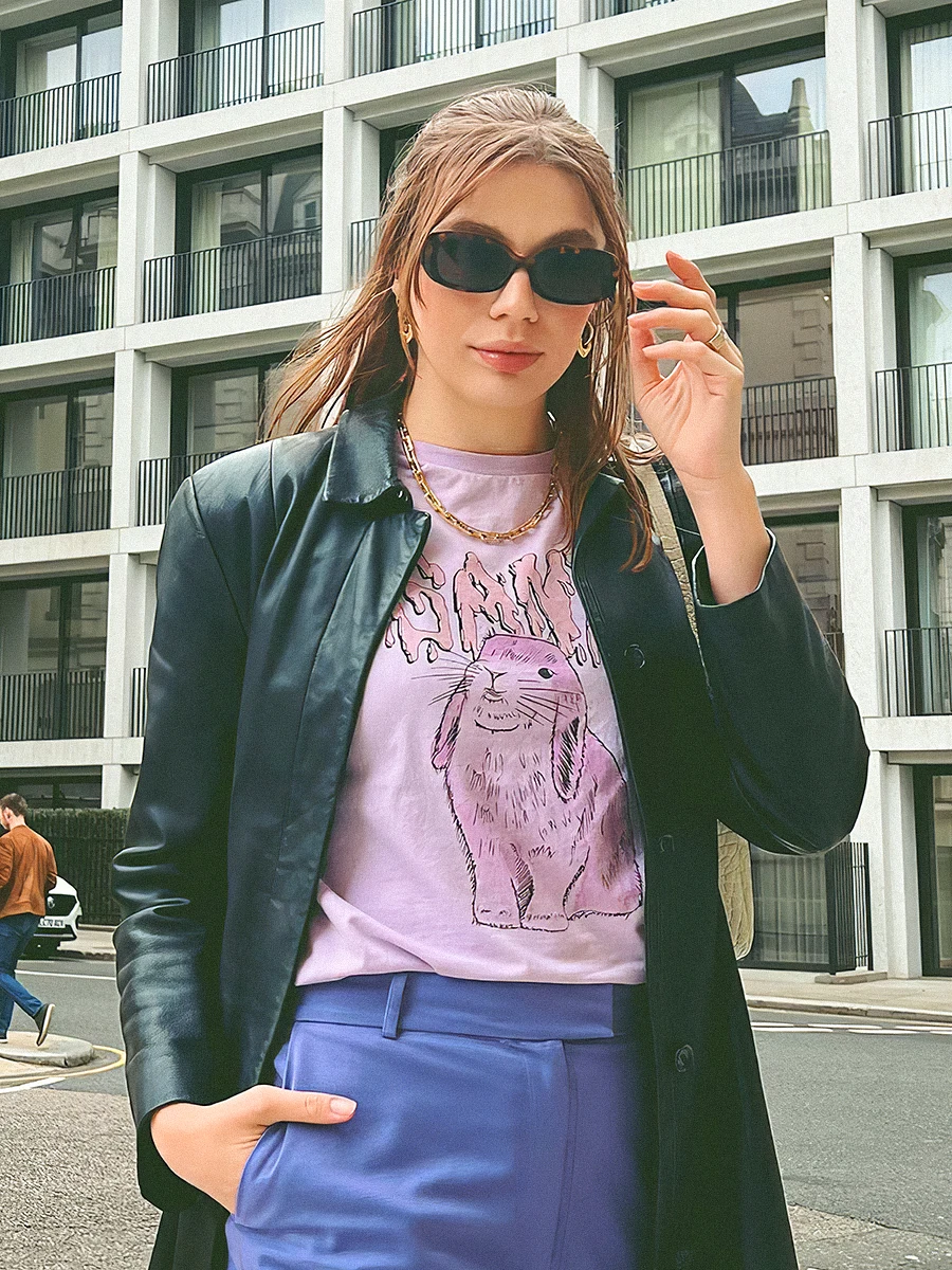 

Animal Letter Print T-shirt Women Summer Short Sleeve Round Neck Cotton Tshirts Pullover Female Casual Simple Tee Shirts Top