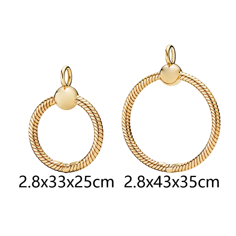 

18K Shine Gold Crown O Pendants Charms For Women Jewelry Snake Chain Heart Button Signature Ball Clasp DIY Thick Cable Necklaces