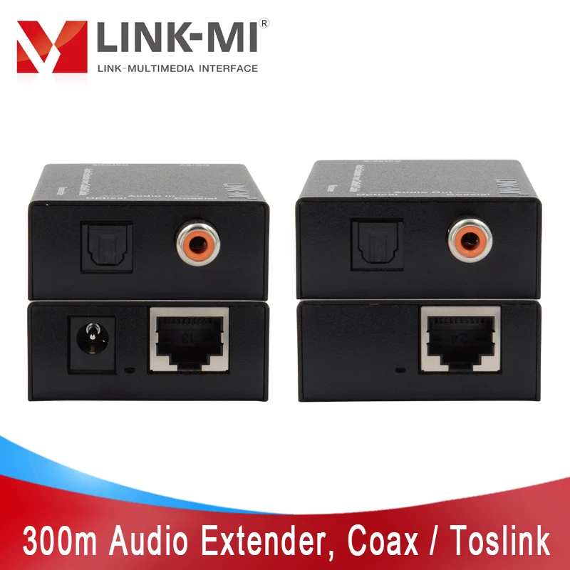 

LINK-MI 300M Digital Audio Extender over Cat5e/6 Cable Support Coax Optical Toslink Digital 5.1, POC, Without Signal Loss