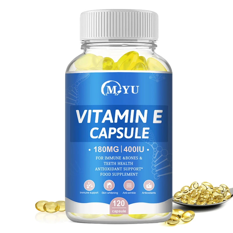 

Vitamin E Capsules Antioxidant Anti-Aging Regulate Endocrine Whitening Skin Promote digestion Immune & Heart Health Support