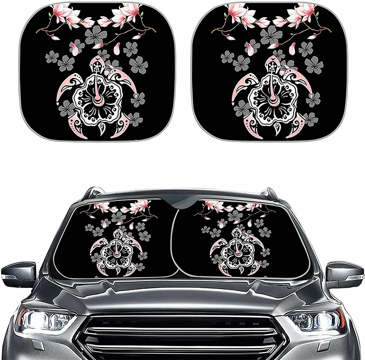 

SEANATIVE Car Windshield Sunshade Hawaii Sea Turtle Hibiscus Flower Print Car Window Windscreen Cover Sun Shade Auto Sun Visor P