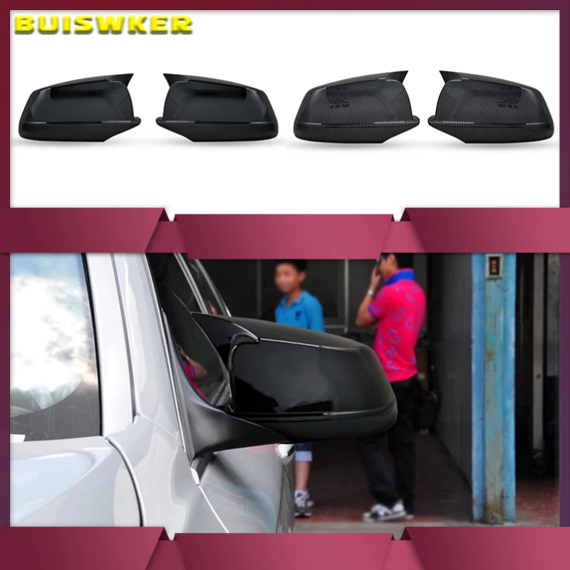 

For BMW 5 Series F10 F11 F18 2010-13 Pre-LCI Black/Carbon Fiber Look Rearview Mirror Caps