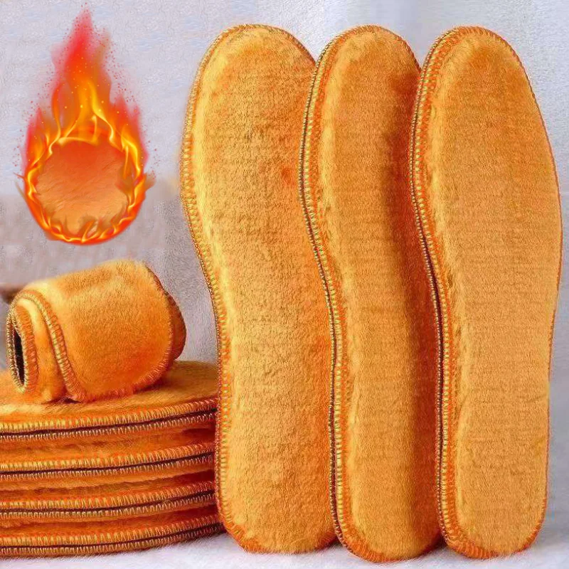 

Winter Warm Heated Cashmere Thermal Insoles Thicken Soft Breathable Winter Sport Shoes Insert for Man Woman Boots Pad Sole