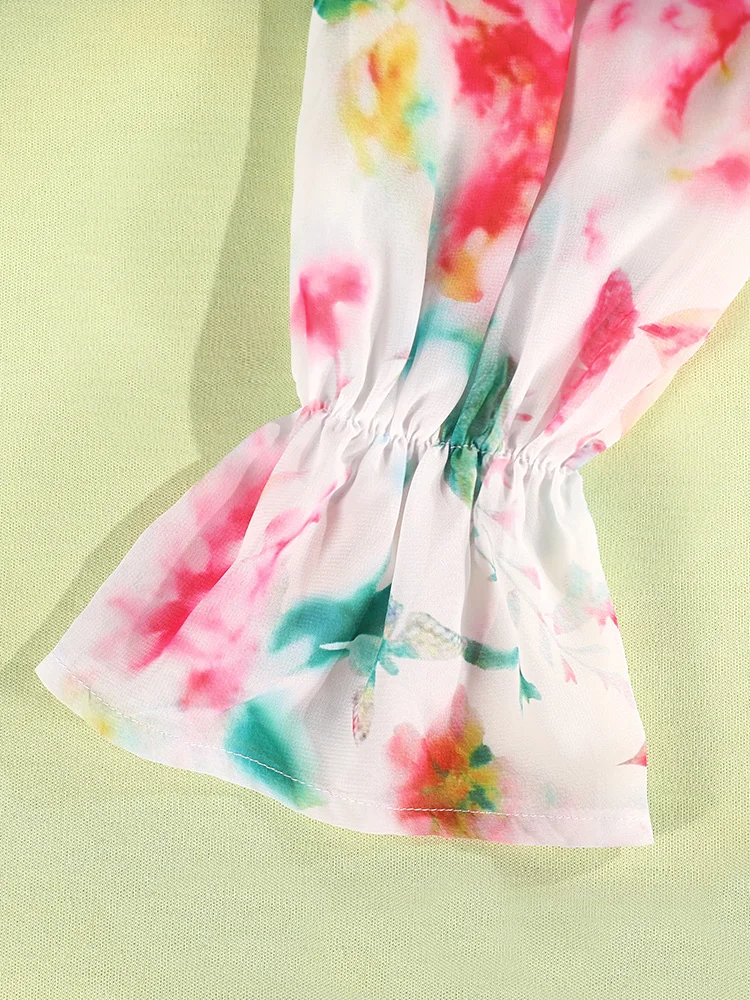 2025 женские длинные накидки летние купальники с рюшами и принтом длинное платье