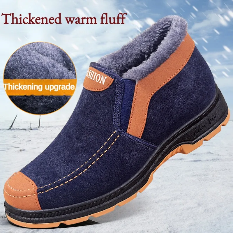 

Men's Snow Boots Plush Thickened Comfortable and Warm Walking Shoes Boots Men 2024 New Men's Cotton Shoes Winter Fashion Shoes