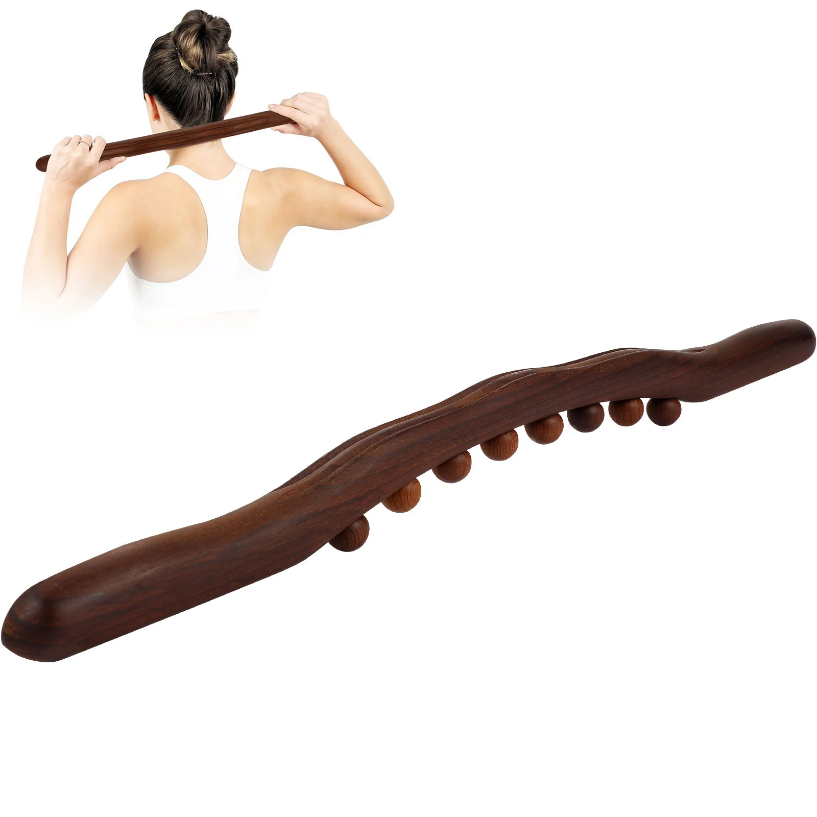 

Tendon Pulling Sha Apparatus Body Massager Scraping Stick Hand Tools Roller Gua Wooden Muscle Rolling