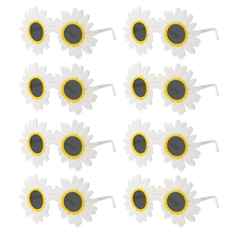 

8pcs Daisy Eyeglasses Kids Fashionable Eyeglasses Party Eyewear Photo Props