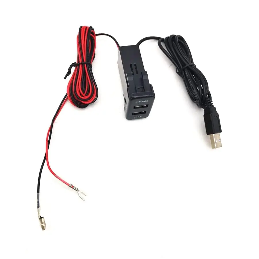 Фото Двойной USB-разъем для зарядного устройства, аудиоадаптер для Toyota 4runner Highlander Fj Cruiser №1