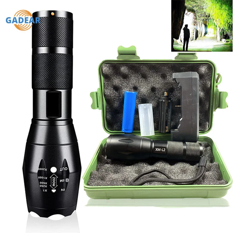 

LED Rechargeable Flashlight Litwod XML T6 5 Mode Zoom Linterna Torch 5000 LM 18650 Battery Outdoor Camping Powerful Flashlight