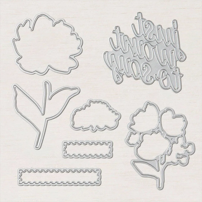 Набор штампов художественной галереи и координационные штампы Цветочные