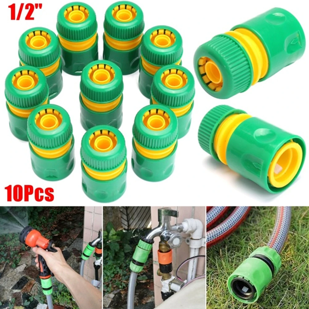 

10pcs 1/2inch Garden Tap Water Hose Pipe Connector PP Plastic Quick Connect Adapter Fitting For Home Garden Tool Accessories