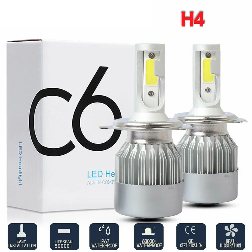 

2pcs 390000LM 6000K H4 HB2 9003 Hi/Low Kit Beam Super Bright Turn Signals Car Fog Light Headlight Driving Bulb DRL