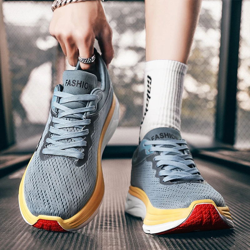 Brand Men Running Shoes Thick Sole Breathable Sneakers Male Sport Shoes Summer Zapatillas Hombre Rubber Boots Mens Run Shoes