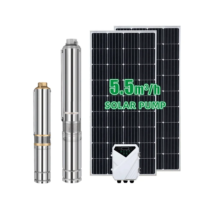 

48V 72V 110V Solar Pump System 45m Flow 3DPC 3'' DC Brushless With Plastic Impeller 5~7.5m3/h 500~1500w