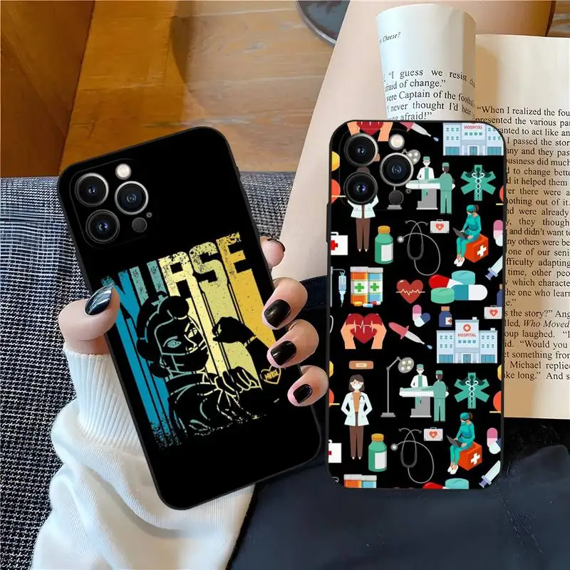 Чехол для телефона медсестры с медицинскими лекарствами iPhone 14 Pro 13 12 Max 11 Mini Xs X 8 7 6