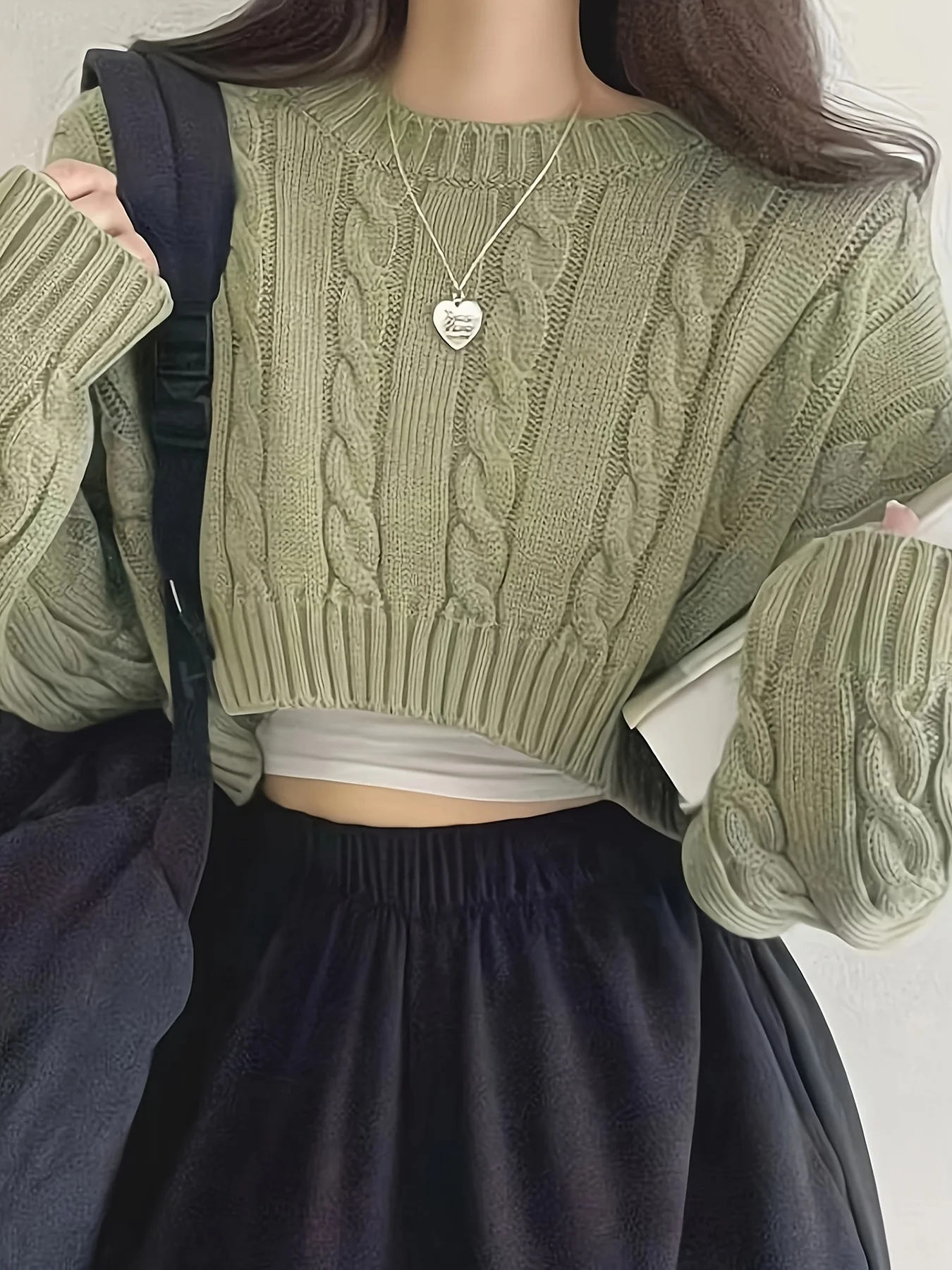 Женский вязаный свитер с круглым вырезом повседневный удобный и элегантный |