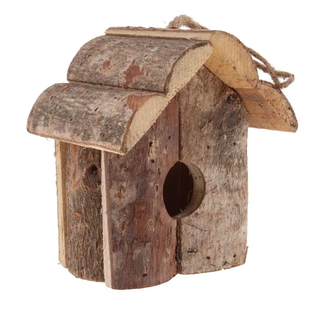 

Preservative Hanging Bird House Feeder Outdoor Garden Patio Decorative Pet Cottage Wood Birdhouse