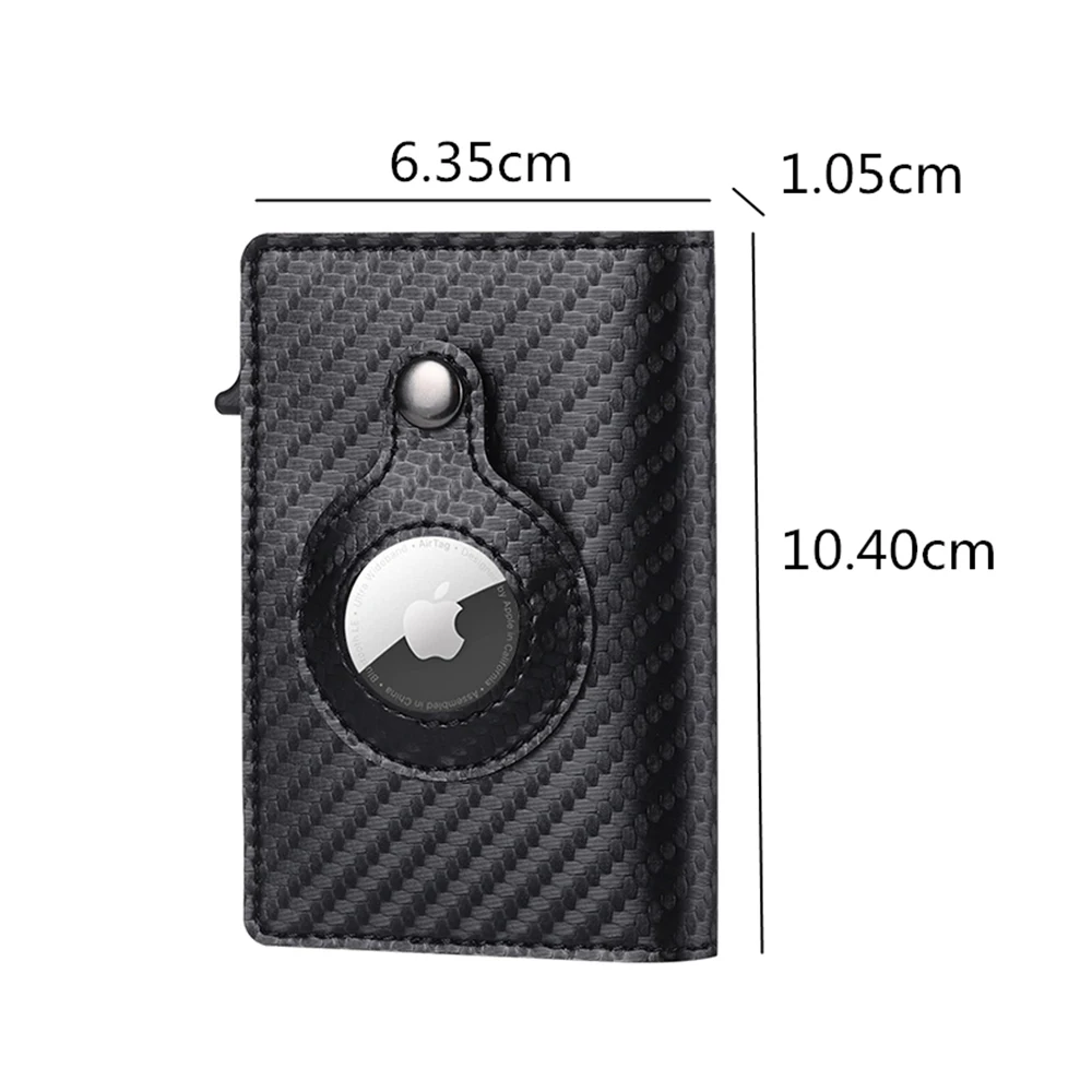 For Apple Airtag Card Holder Wallet Cover Men Carbon Fiber ID Credit Card Holder Rfid Slim Airtag Slide Wallet Cardholder Purse
