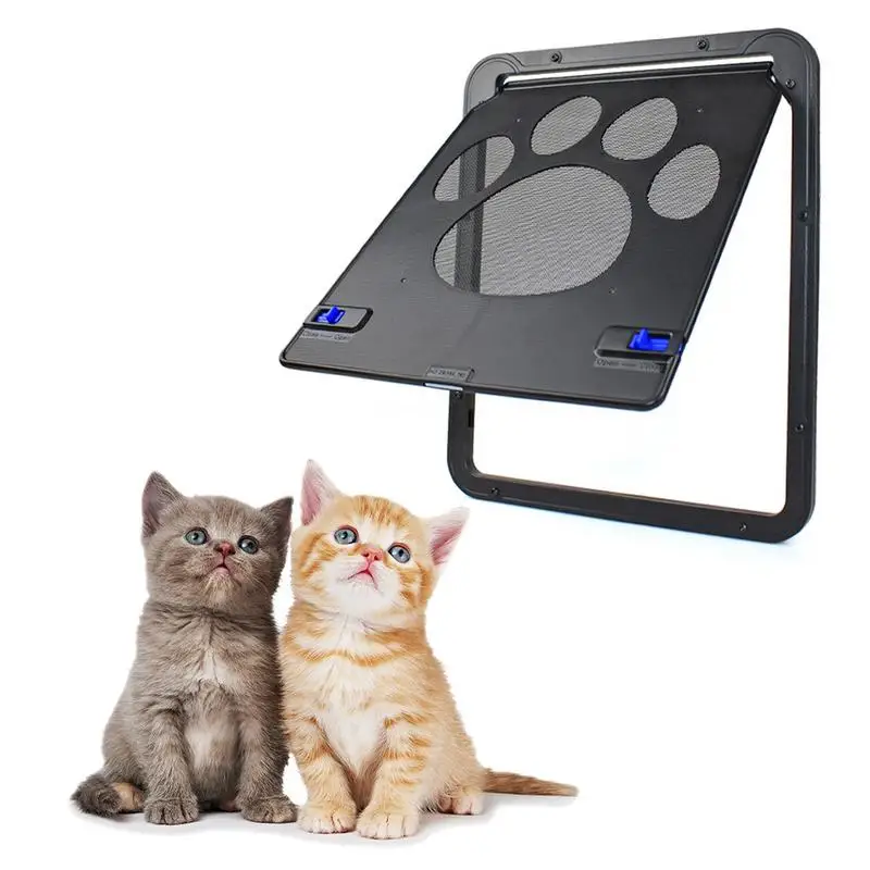 

Cat Door For Windows Heat Proof Flap Screen Door With Magnet Positioning Puppy Claw Print Screen Door With Extended Latch Screw