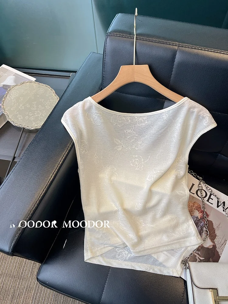 Новая женская футболка с короткими рукавами в китайском стиле лето 2024 новый