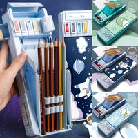 kawaii deformed large capacity school pencil cases school storage plastic pencil box organizer pouch pencil case