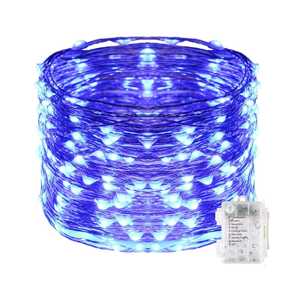 

Водонепроницаемая USB-гирлянда с таймером для дома и офиса, сада, 20 м, 200 синих светодиодов